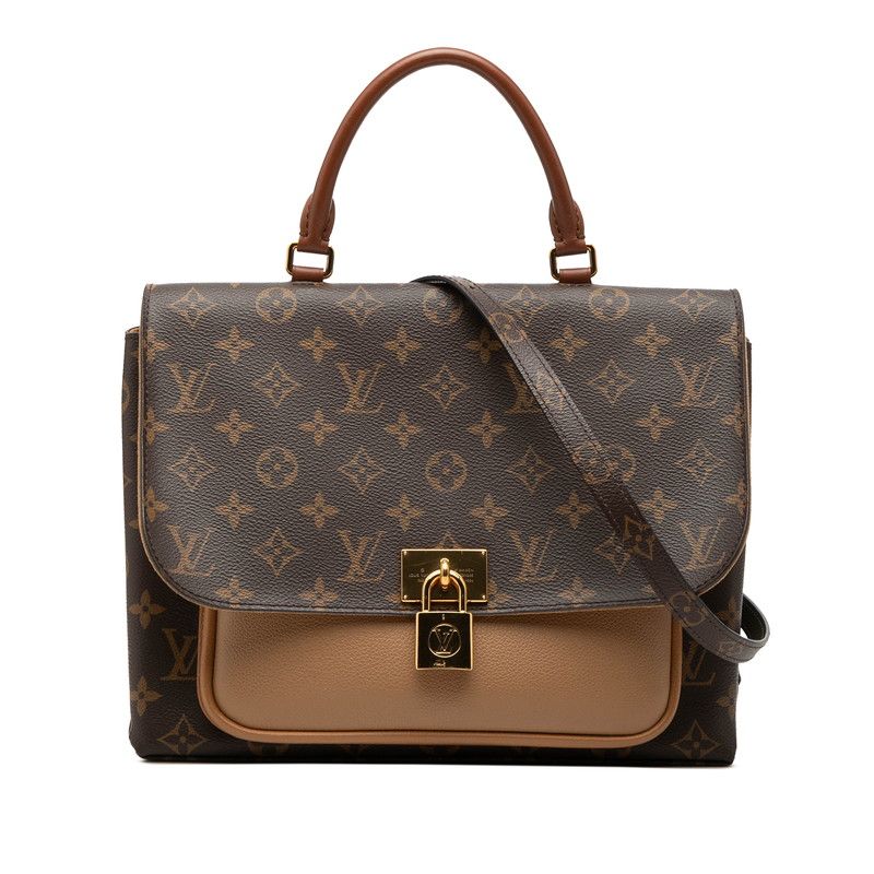 Louis Vuitton Monogram 2-Way Shoulder Bag Sesame Brown Leather