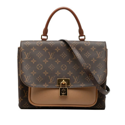 Louis Vuitton Monogram 2-Way Shoulder Bag Sesame Brown Leather
