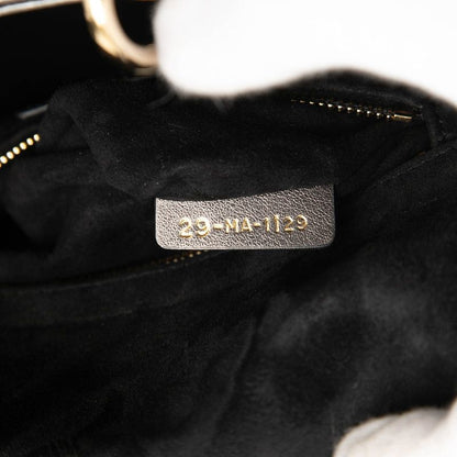 Dior Dio Cannage Ladydio 2-Way Shoulder Bag Silver Gold Leather — view 6