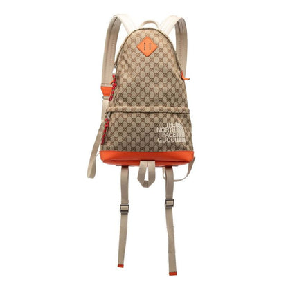 Gucci North Face GG Canvas panine Baninepanine Beige Orange Backpack