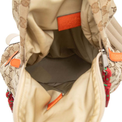 Gucci North Face GG Canvas panine Baninepanine Beige Orange Backpack — view 4