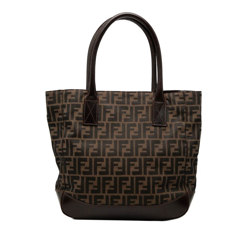 Fendi Zucca Tote Brown Canvas Leather