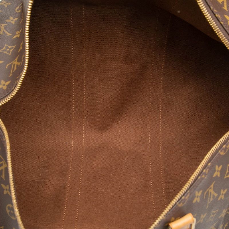 Louis Vuitton Monogram Keepall Bandouliere 50 Boston Bag 2-Way Brown Leather — view 4