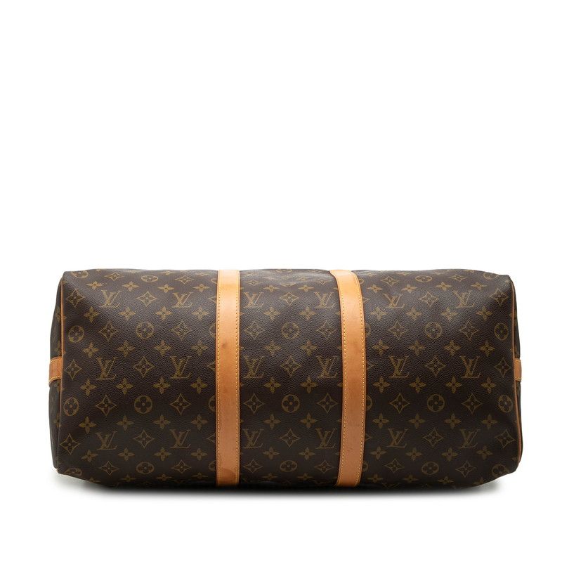 Louis Vuitton Monogram Keepall Bandouliere 50 Boston Bag 2-Way Brown Leather — view 3