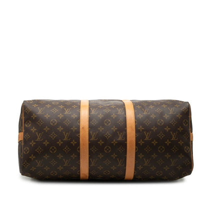 Louis Vuitton Monogram Keepall Bandouliere 50 Boston Bag 2-Way Brown Leather — view 3