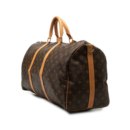 Louis Vuitton Monogram Keepall Bandouliere 50 Boston Bag 2-Way Brown Leather — view 2