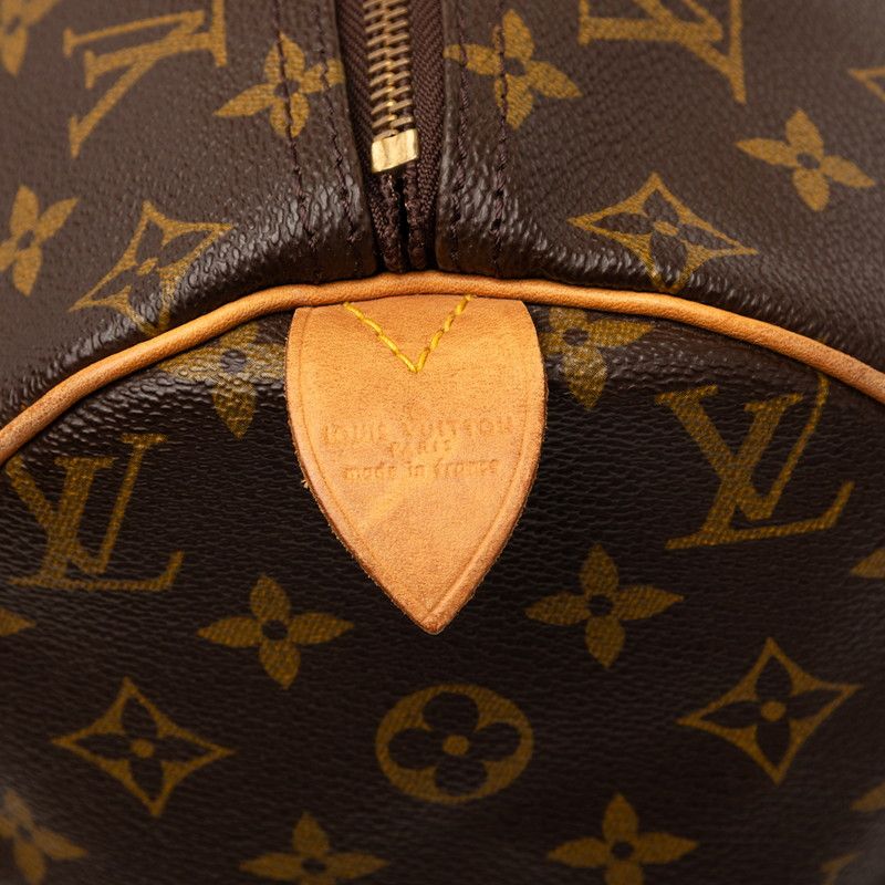 Louis Vuitton Monogram Speedy 40 Boston Bag Brown Leather — view 9