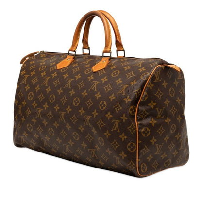 Louis Vuitton Monogram Speedy 40 Boston Bag Brown Leather — view 2