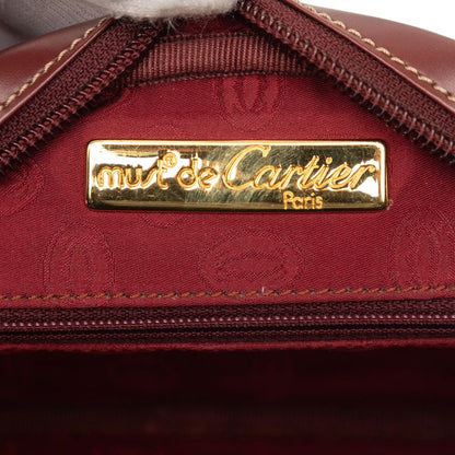 Cartier Must Line Shoulder Bag Bordeaux Wine Red Leather — view 5