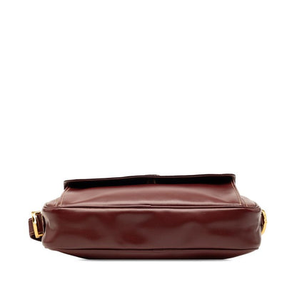 Cartier Must Line Shoulder Bag Bordeaux Wine Red Leather — view 3