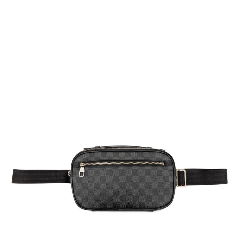 Louis Vuitton Damier Graphite Ambler Belt Bag strikeba Black Gray Leather