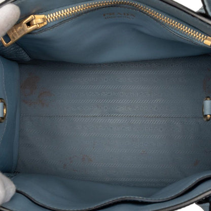 Prada Saffiano 2-Way Shoulder Bag Blue toblue Leather — view 4