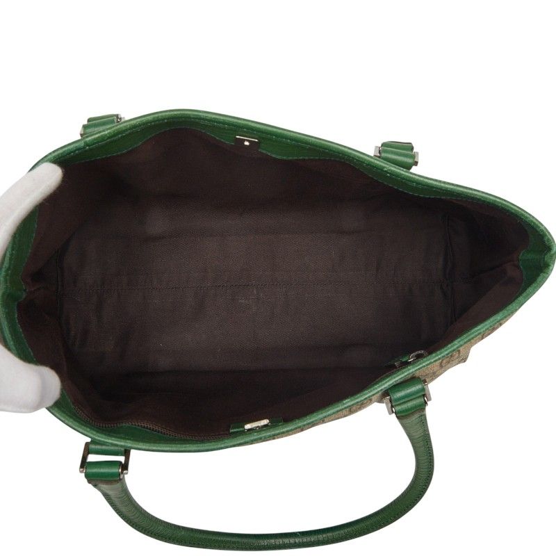 Gucci GG Tote Beige Green Leather — view 8