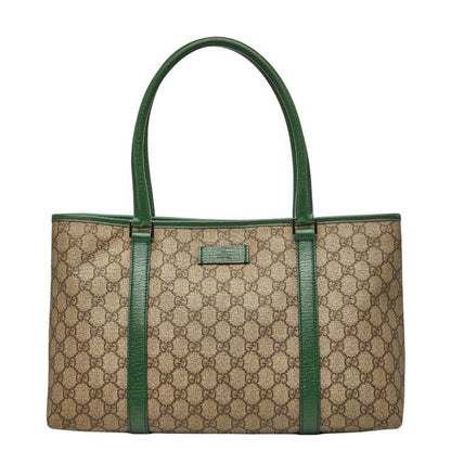Gucci GG Tote Beige Green Leather