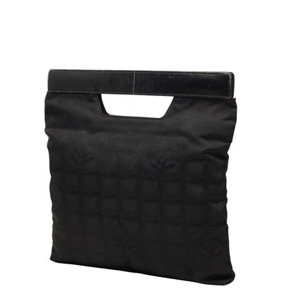 Chanel leline Handbag Clutch Black Nylon Leather — view 2