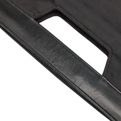 Chanel leline Handbag Clutch Black Nylon Leather — view 8
