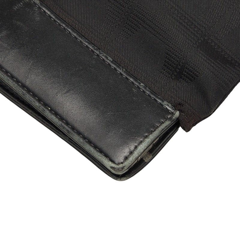 Chanel leline Handbag Clutch Black Nylon Leather — view 6