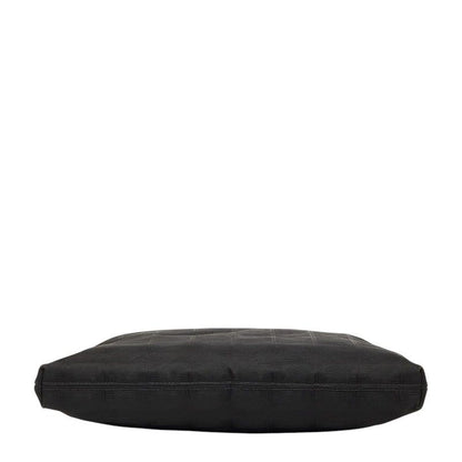 Chanel leline Handbag Clutch Black Nylon Leather — view 3