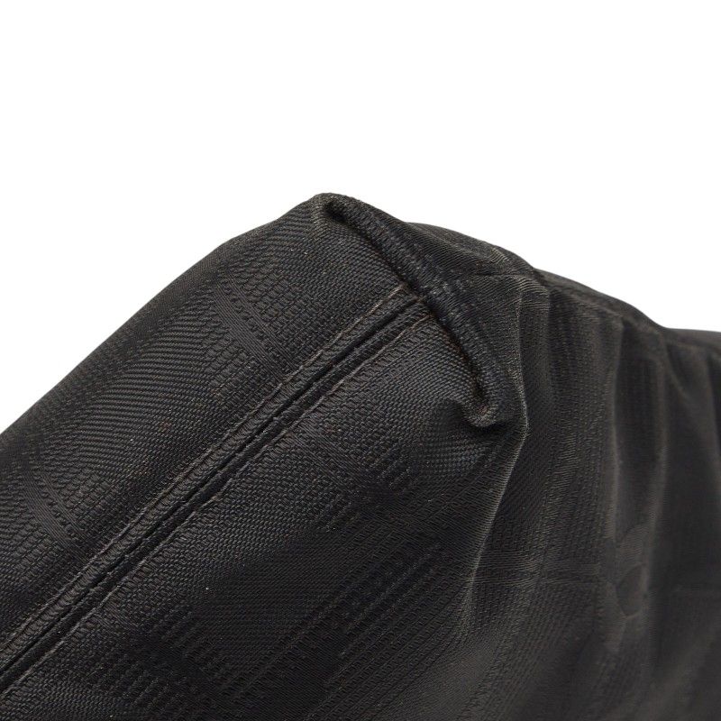 Chanel leline Handbag Clutch Black Nylon Leather — view 4