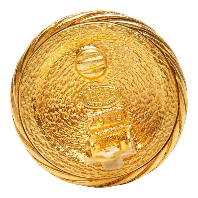 Chanel CC Logo Vintage Earrings Gold Plating — view 4
