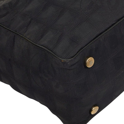 Chanel leline Handbag Black Nylon Leather — view 4