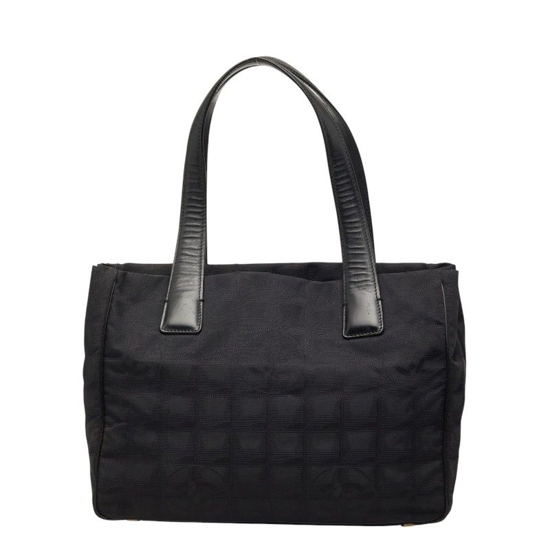 Chanel leline Handbag Black Nylon Leather