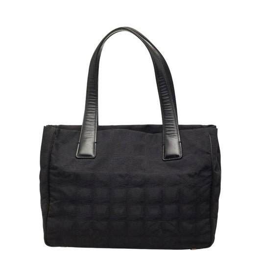 Chanel leline Handbag Black Nylon Leather