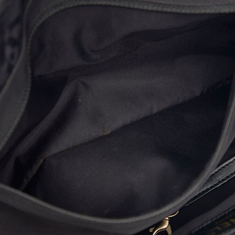 Chanel leline Handbag Black Nylon Leather — view 8