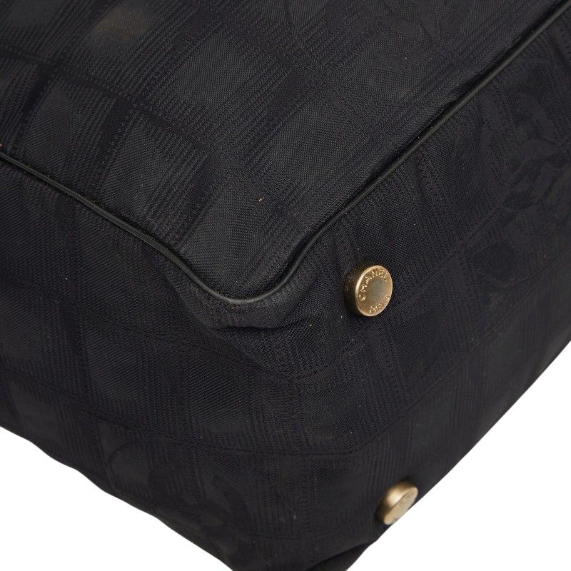 Chanel leline Handbag Black Nylon Leather — view 7