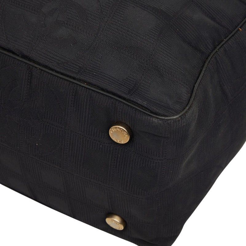 Chanel leline Handbag Black Nylon Leather — view 6