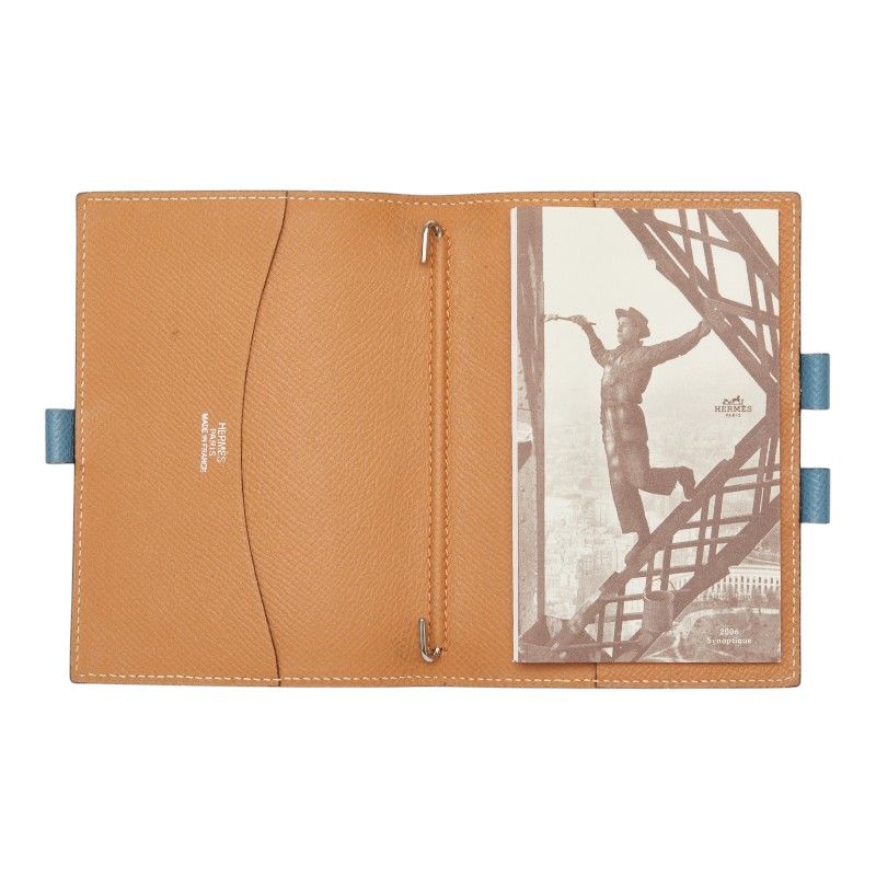 Hermes PM Pocket Bookcover Blue Veau Epsom — view 6