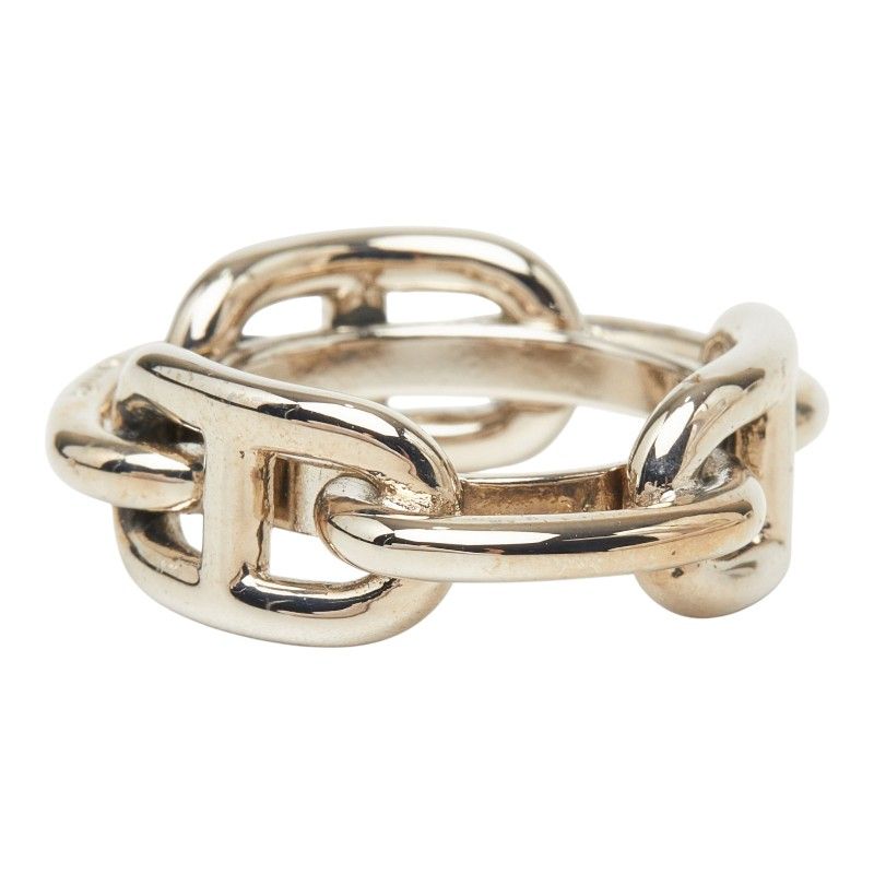 Hermes Chaine D'ancre Scarf Ring Silver tale — view 3