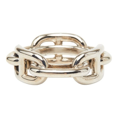 Hermes Chaine D'ancre Scarf Ring Silver tale — view 4