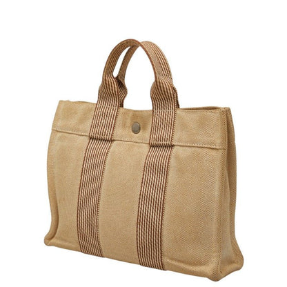 Hermes Fourre Tout PM Tote Beige Brown Canvas — view 2