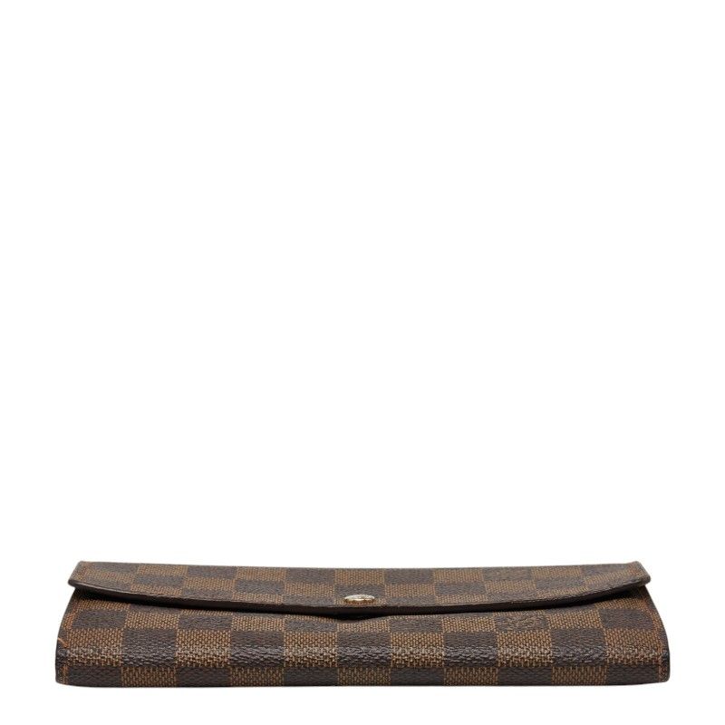 Louis Vuitton Damier Portefeuille Sarah Wallet Brown Leather — view 3