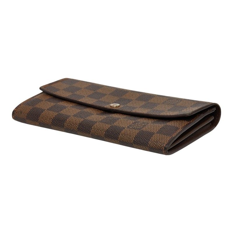 Louis Vuitton Damier Portefeuille Sarah Wallet Brown Leather — view 4