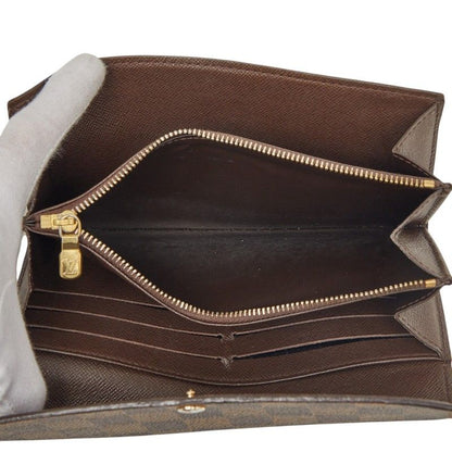 Louis Vuitton Damier Portefeuille Sarah Wallet Brown Leather — view 6