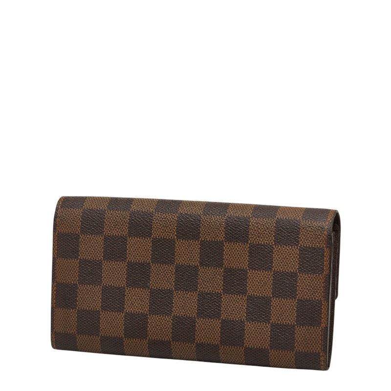 Louis Vuitton Damier Portefeuille Sarah Wallet Brown Leather — view 2