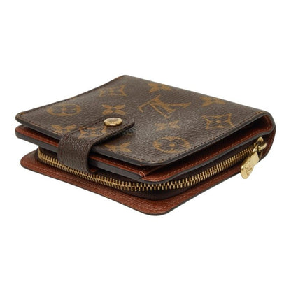 Louis Vuitton Monogram Compact Zip Wallet Brown Leather — view 5