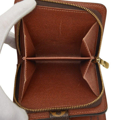 Louis Vuitton Monogram Compact Zip Wallet Brown Leather — view 6