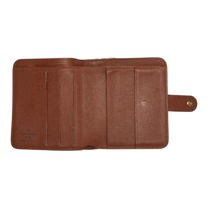 Louis Vuitton Monogram Compact Zip Wallet Brown Leather — view 7