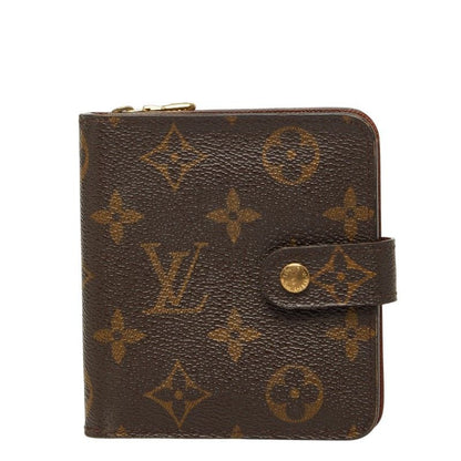 Louis Vuitton Monogram Compact Zip Wallet Brown Leather