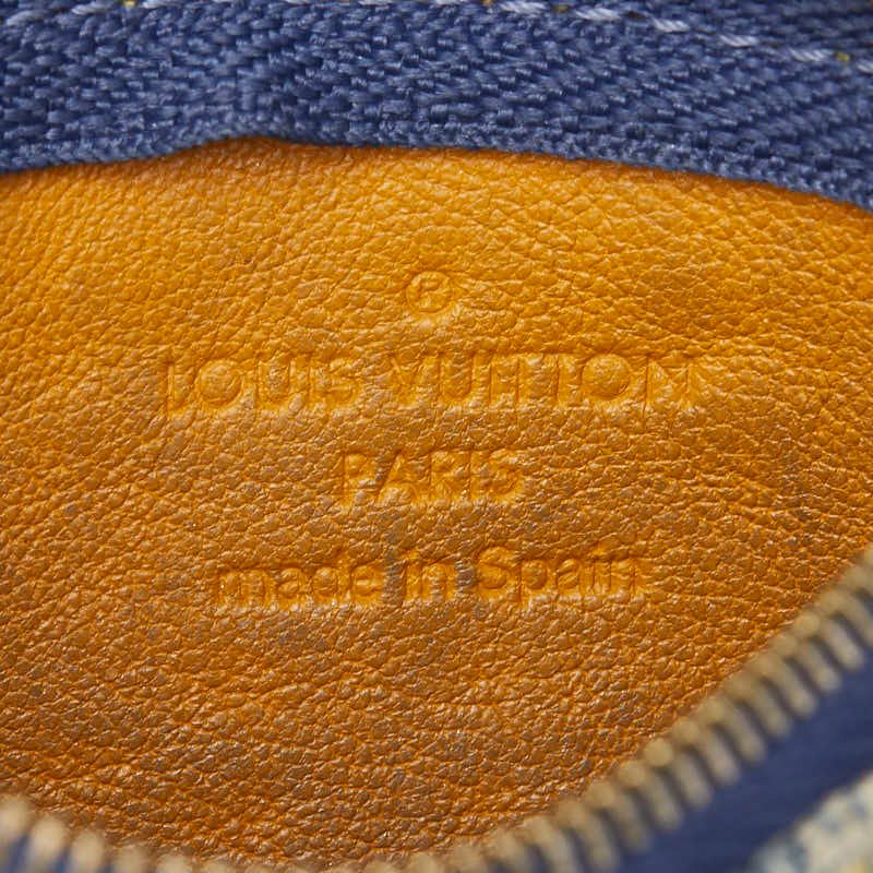 Louis Vuitton Monogram Denim Pochette Cles Key Case Coin Blue Key — view 8