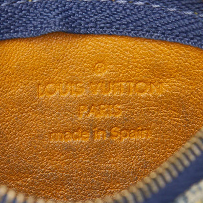 Louis Vuitton Monogram Denim Pochette Cles Key Case Coin Blue Key — view 8