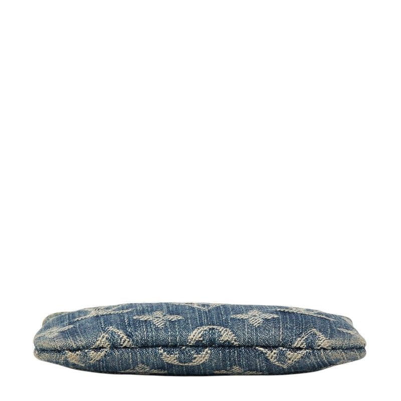 Louis Vuitton Monogram Denim Pochette Cles Key Case Coin Blue Key — view 3
