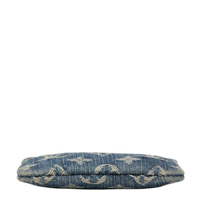 Louis Vuitton Monogram Denim Pochette Cles Key Case Coin Blue Key — view 3