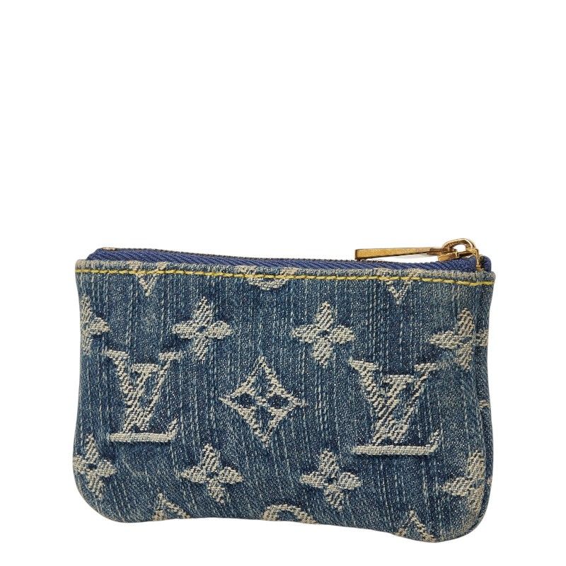 Louis Vuitton Monogram Denim Pochette Cles Key Case Coin Blue Key — view 2