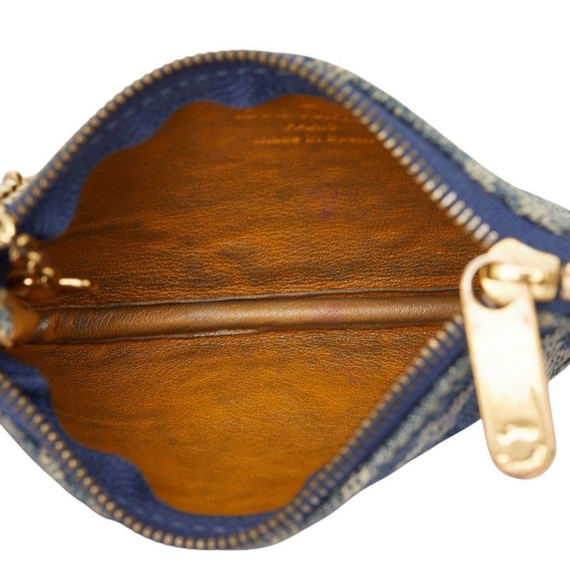 Louis Vuitton Monogram Denim Pochette Cles Key Case Coin Blue Key — view 7