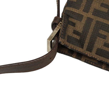 Fendi Zucca Brown Canvas Leather Handbag — view 9