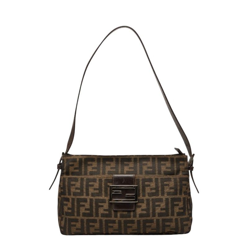 Fendi Zucca Brown Canvas Leather Handbag
